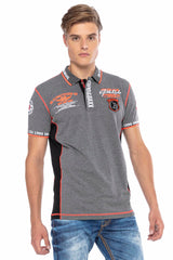 CT605 Men's polo shirt with trendy contrast stitching