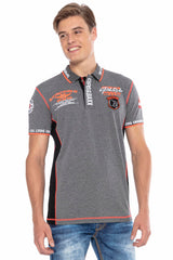 CT605 Men's polo shirt with trendy contrast stitching