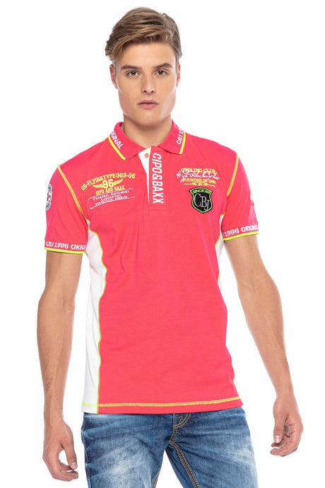 CT605 Men's polo shirt with trendy contrast stitching