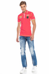 CT605 Men's polo shirt with trendy contrast stitching