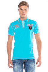 CT605 Men's polo shirt with trendy contrast stitching