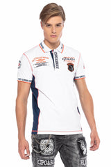 CT605 Men's polo shirt with trendy contrast stitching