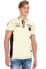 CT605 Men's polo shirt with trendy contrast stitching