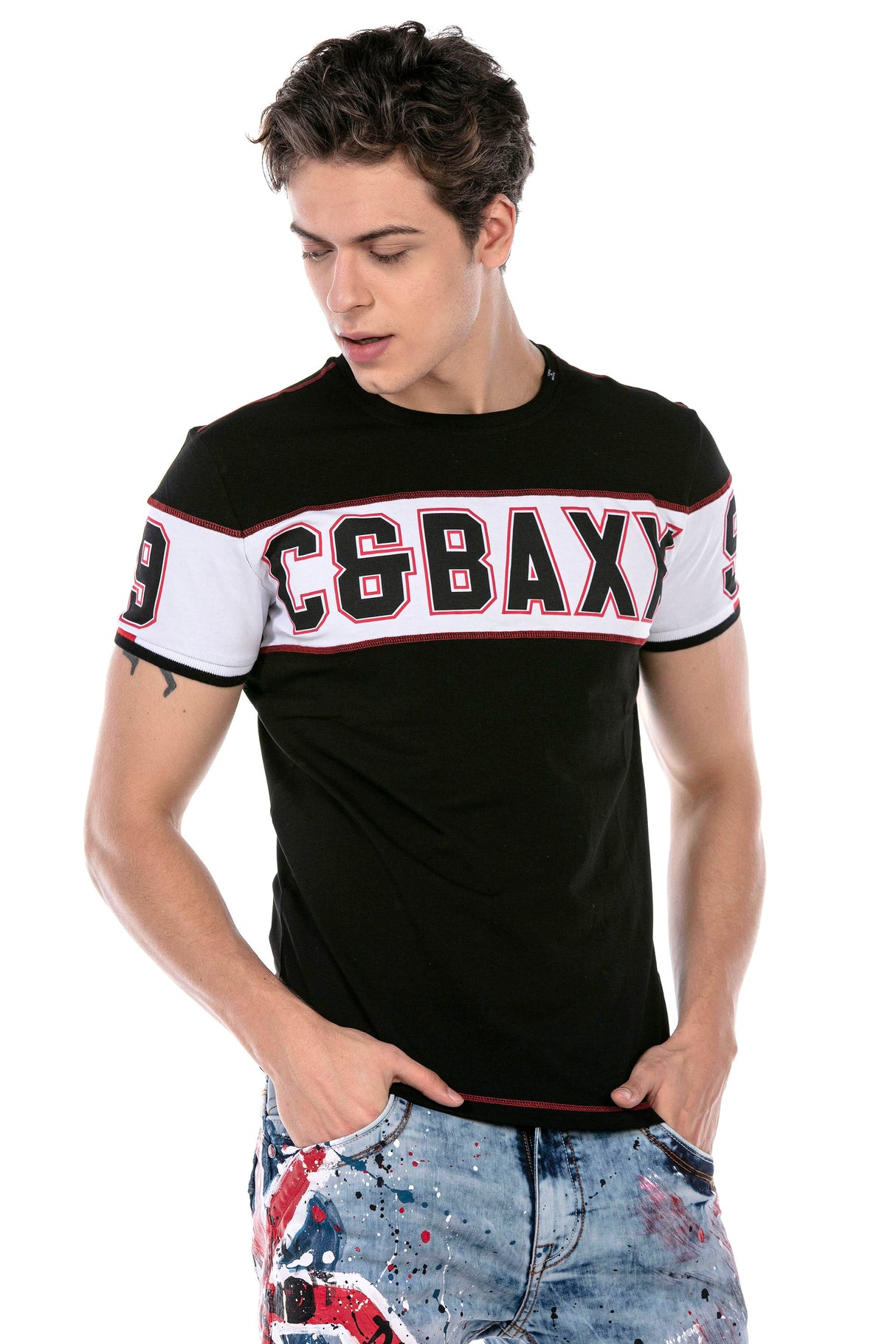 CT631 Men's T-shirt with eye-catching print