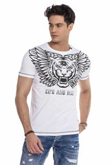 CT644 Men's T-shirt with trendy front print