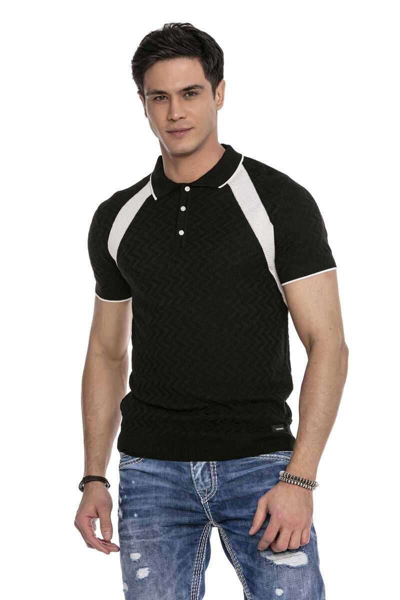 CT652 Men's polo shirt with subtle pattern