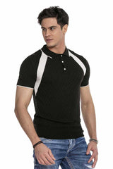 CT652 Men's polo shirt with subtle pattern