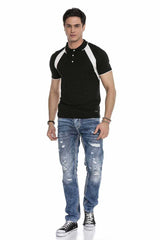 CT652 Men's polo shirt with subtle pattern