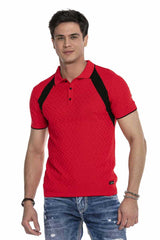 CT652 Men's polo shirt with subtle pattern