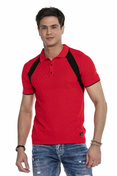 CT652 Men's polo shirt with subtle pattern