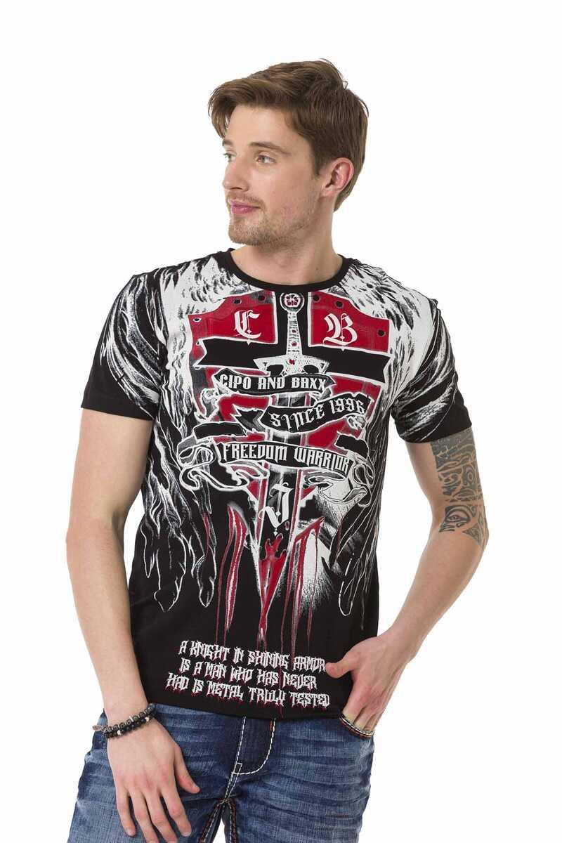 CT673 Men's T-shirt with large print