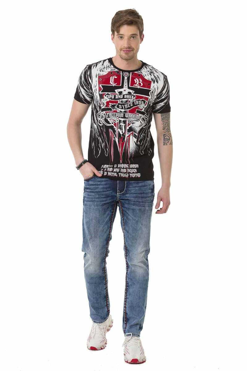 CT673 Men's T-shirt with large print