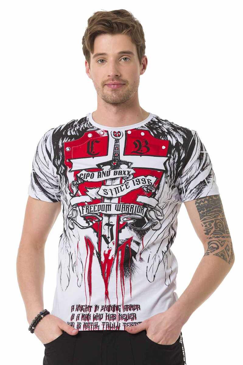 CT673 Men's T-shirt with large print
