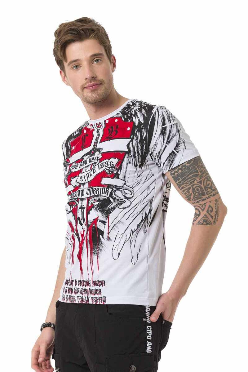 CT673 Men's T-shirt with large print
