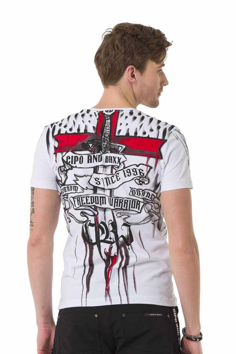 CT673 Men's T-shirt with large print
