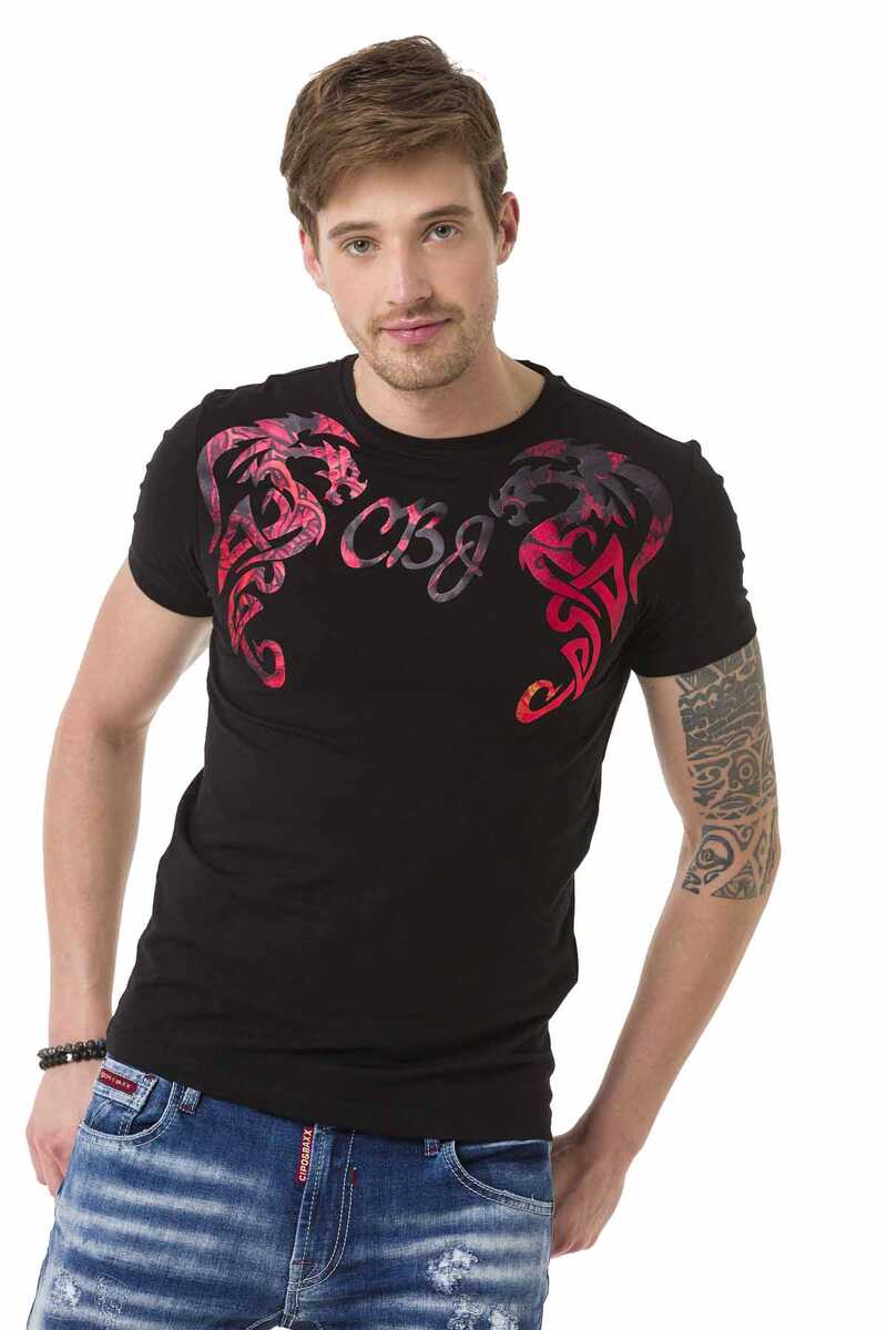CT679 Men's T-shirt with large front print