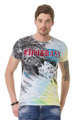 CT684 Men's T-Shirt with batik vintage short sleeve fashion