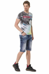 CT684 Men's T-Shirt with batik vintage short sleeve fashion