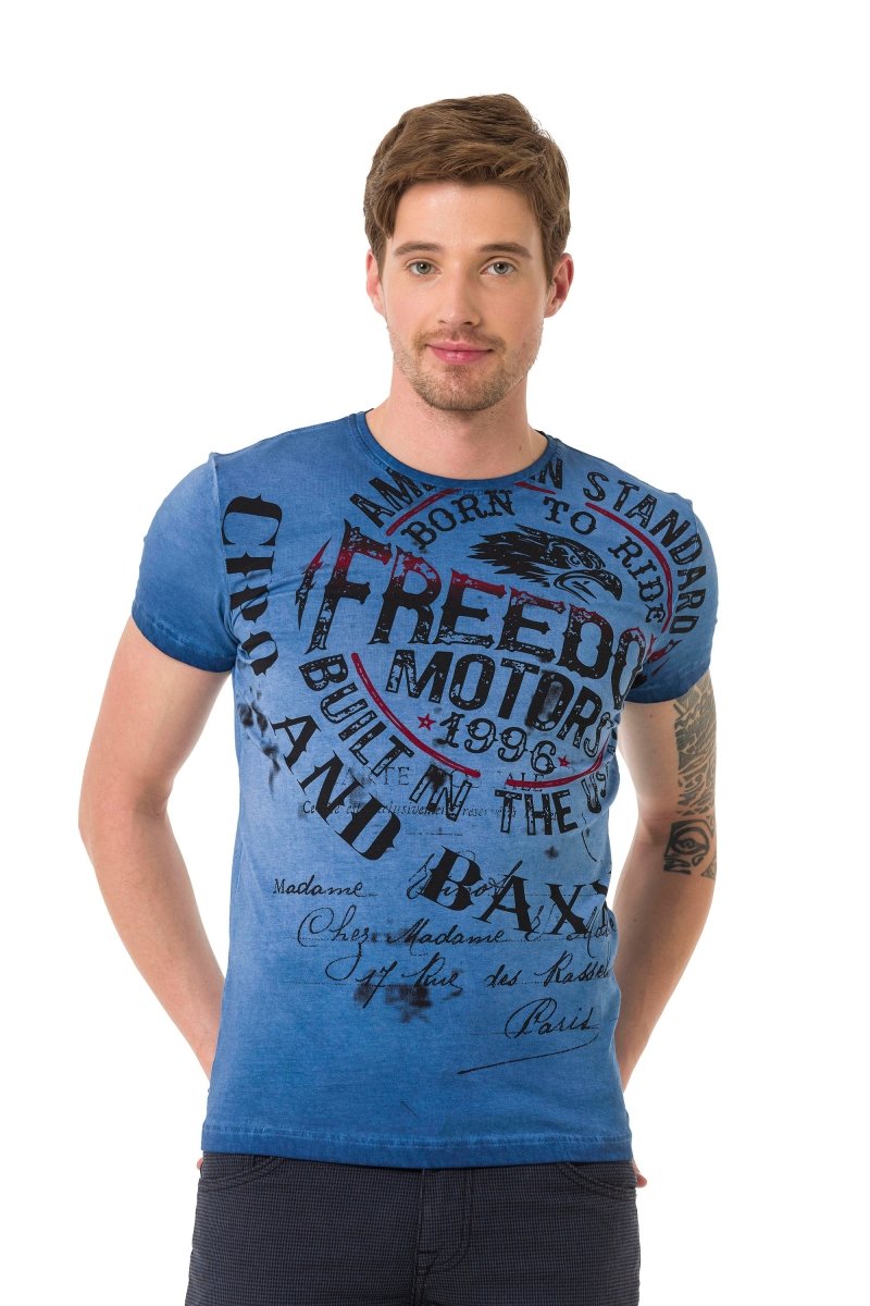 CT689 Men's T-shirt with large print