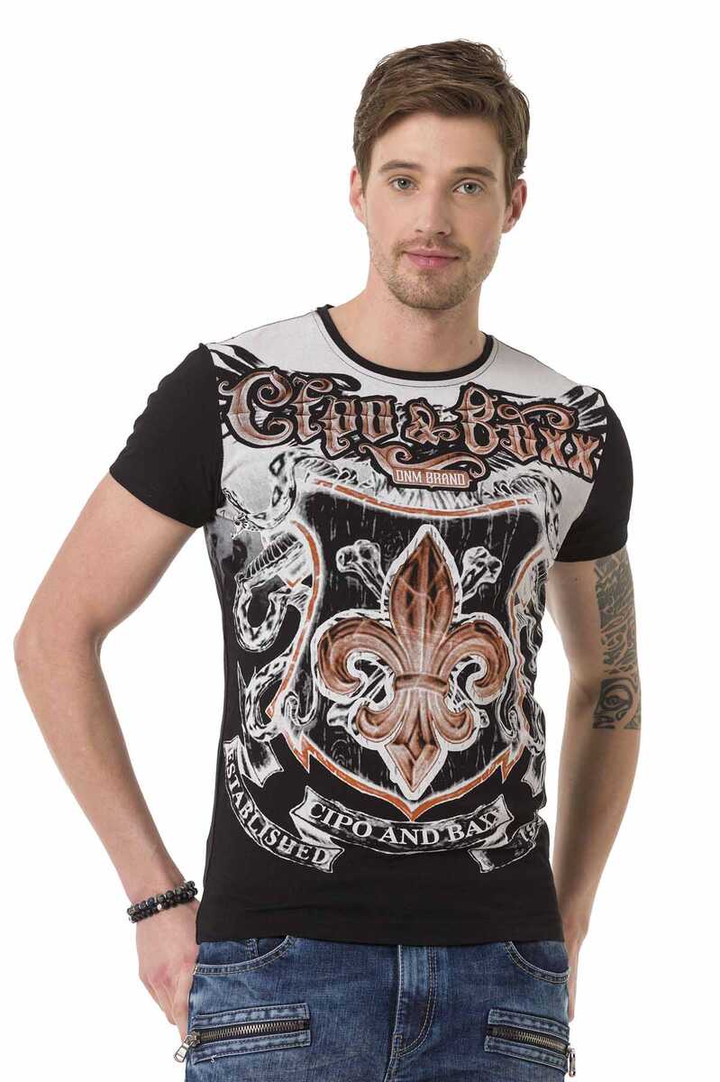 CT691 Men's T-shirt with cool crest prints