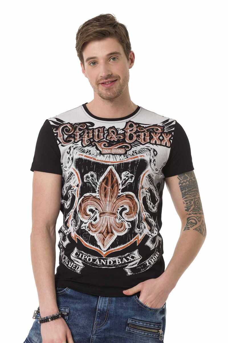 CT691 Men's T-shirt with cool crest prints