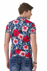 CT698 Men's polo shirt with floral all-over print
