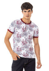 CT707 Men's T-shirt with floral print