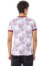 CT707 Men's T-shirt with floral print