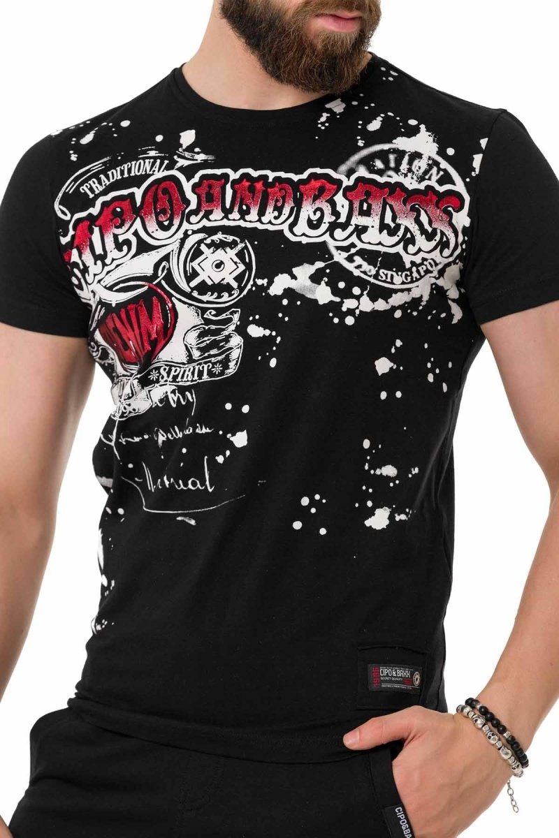 CT713 Men's T-shirt with shiny prints