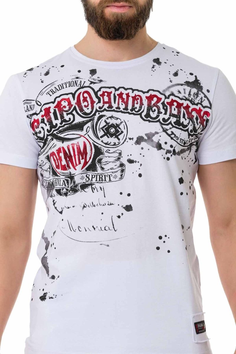 CT713 Men's T-shirt with shiny prints