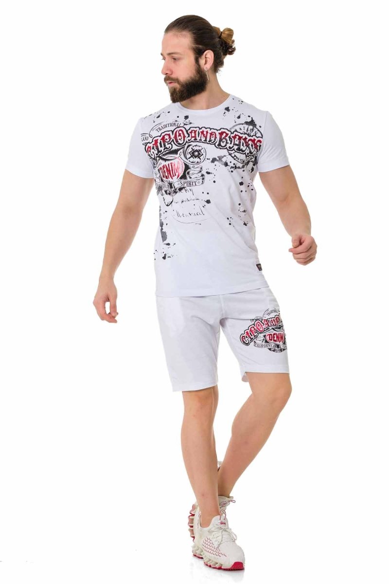 CT713 Men's T-shirt with shiny prints