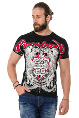 CT716 T-shirt with shadow pattern on the front and back