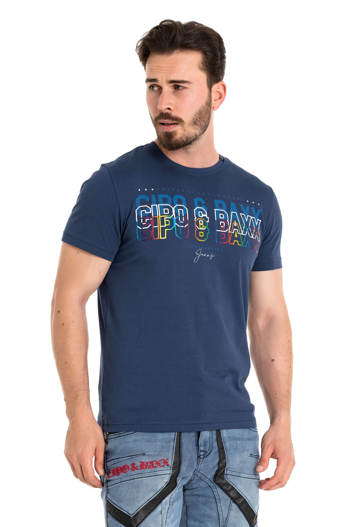 CT717 Men's T-shirt with stylish chest print