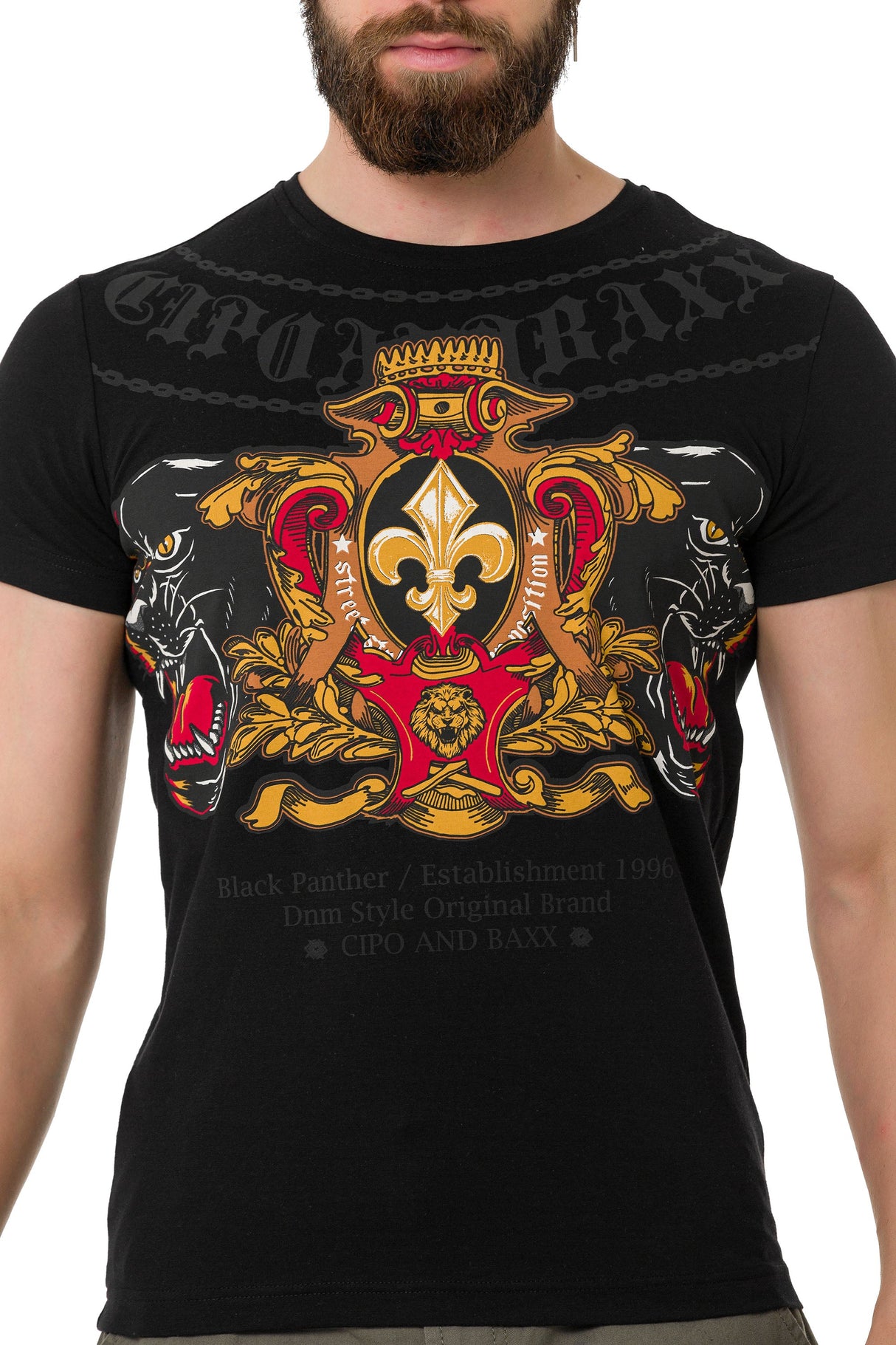 CT718 Men's T-Shirt with Panther Print