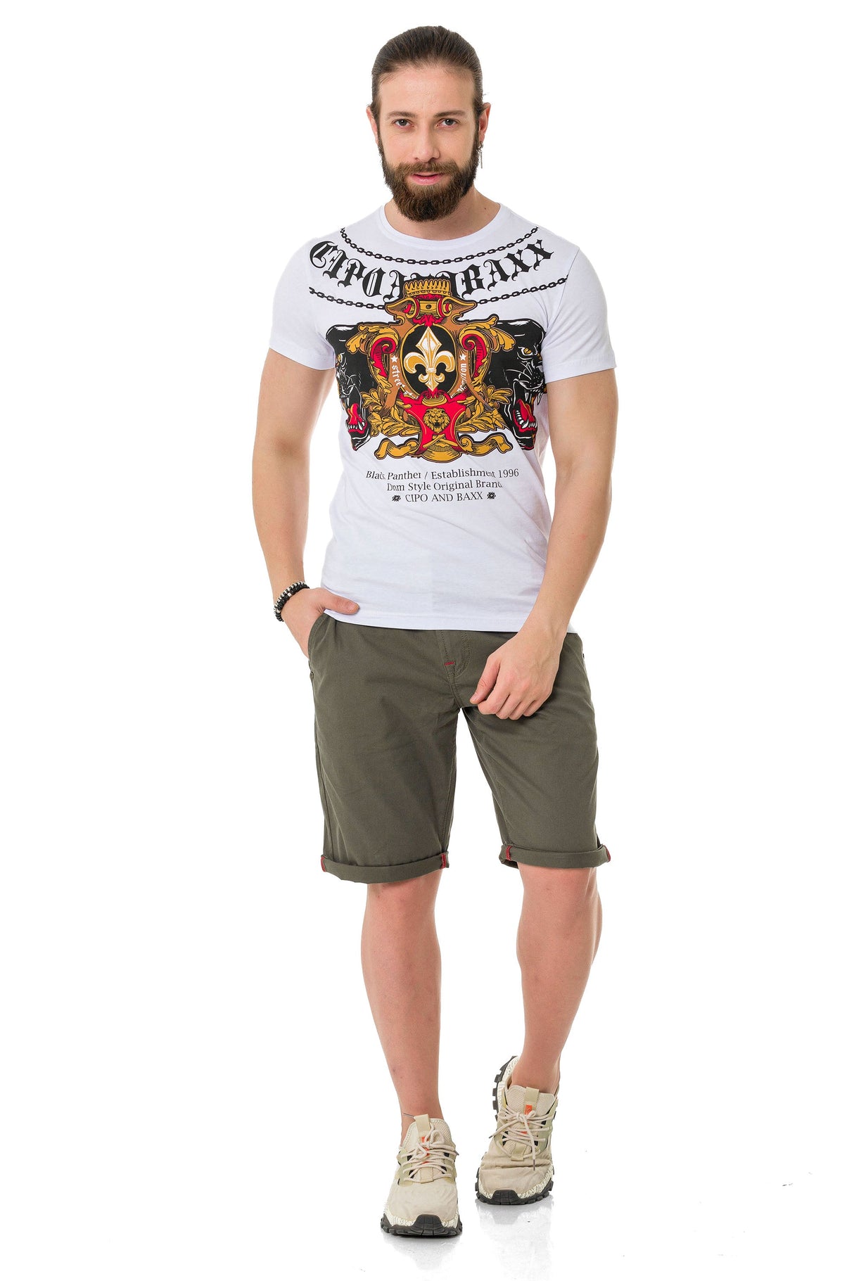 CT718 Men's T-Shirt with Panther Print