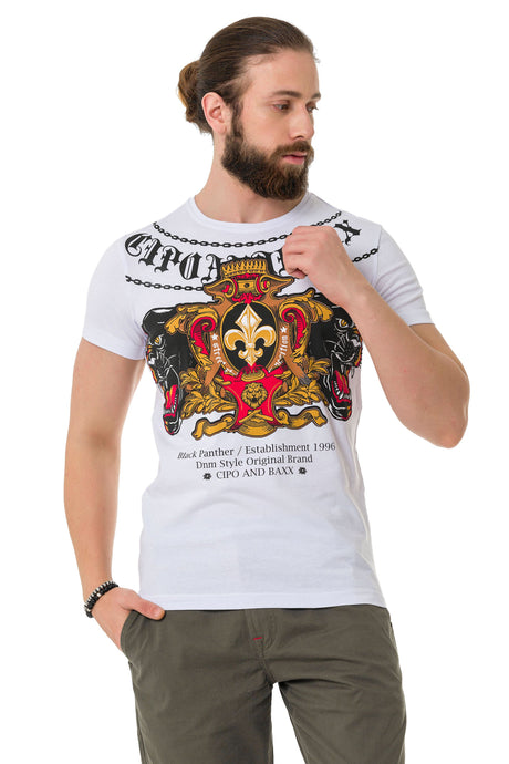 CT718 Men's T-Shirt with Panther Print