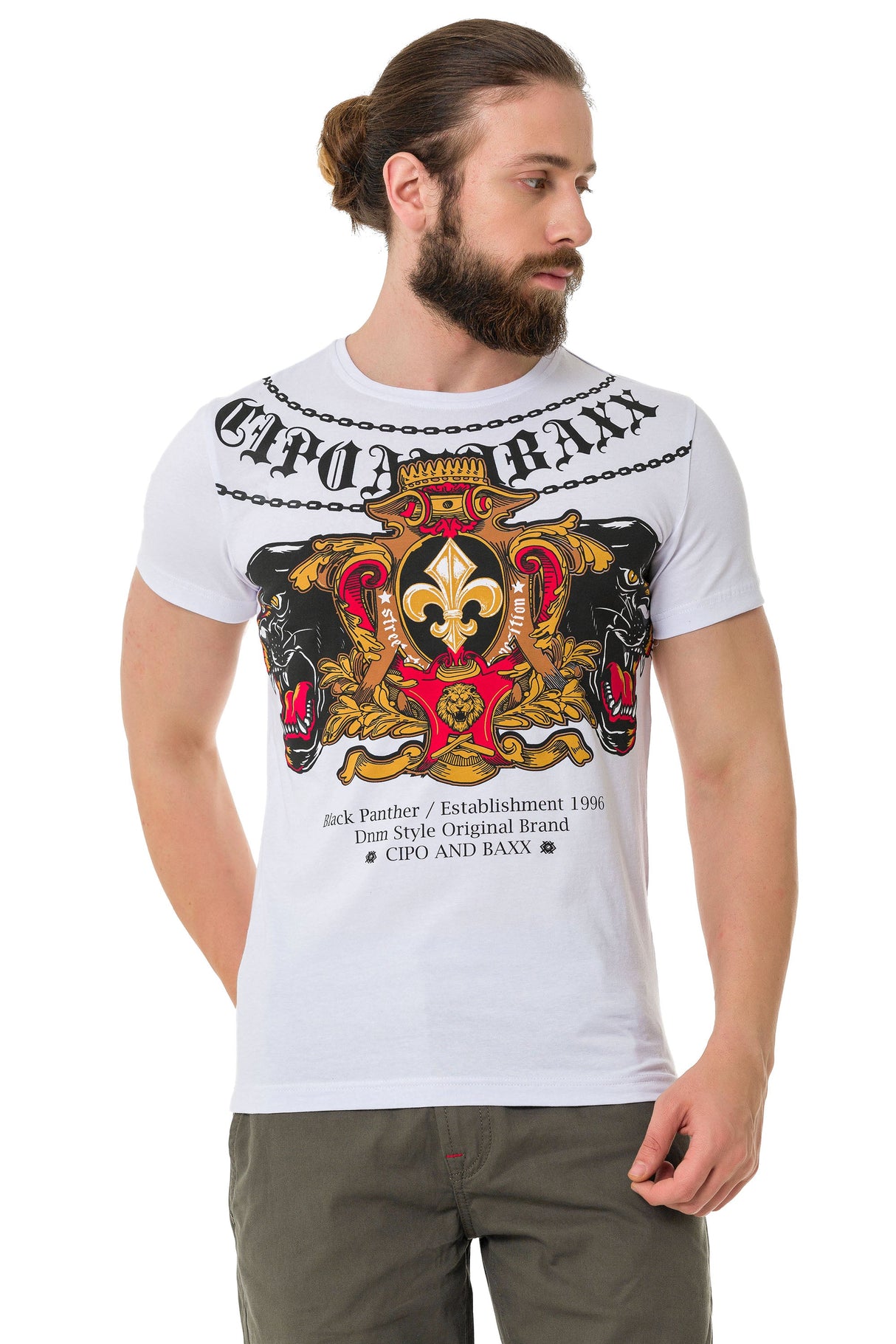 CT718 Men's T-Shirt with Panther Print