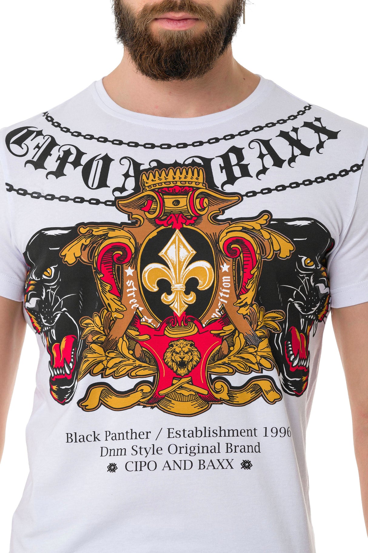 CT718 Men's T-Shirt with Panther Print