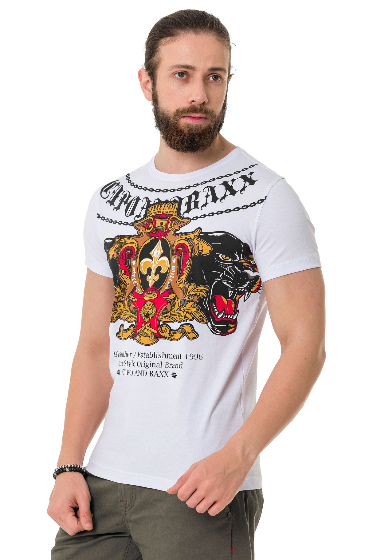 CT718 Men's T-Shirt with Panther Print