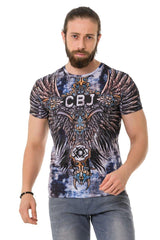 CT719 Men's T-shirt with laser-printed cross-wing pattern