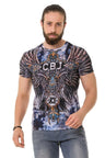CT719 Men's T-shirt with laser-printed cross-wing pattern