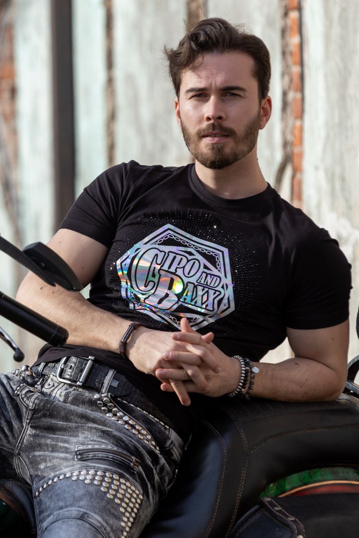 CT720 Men's T-shirt with trendy hologram design prints