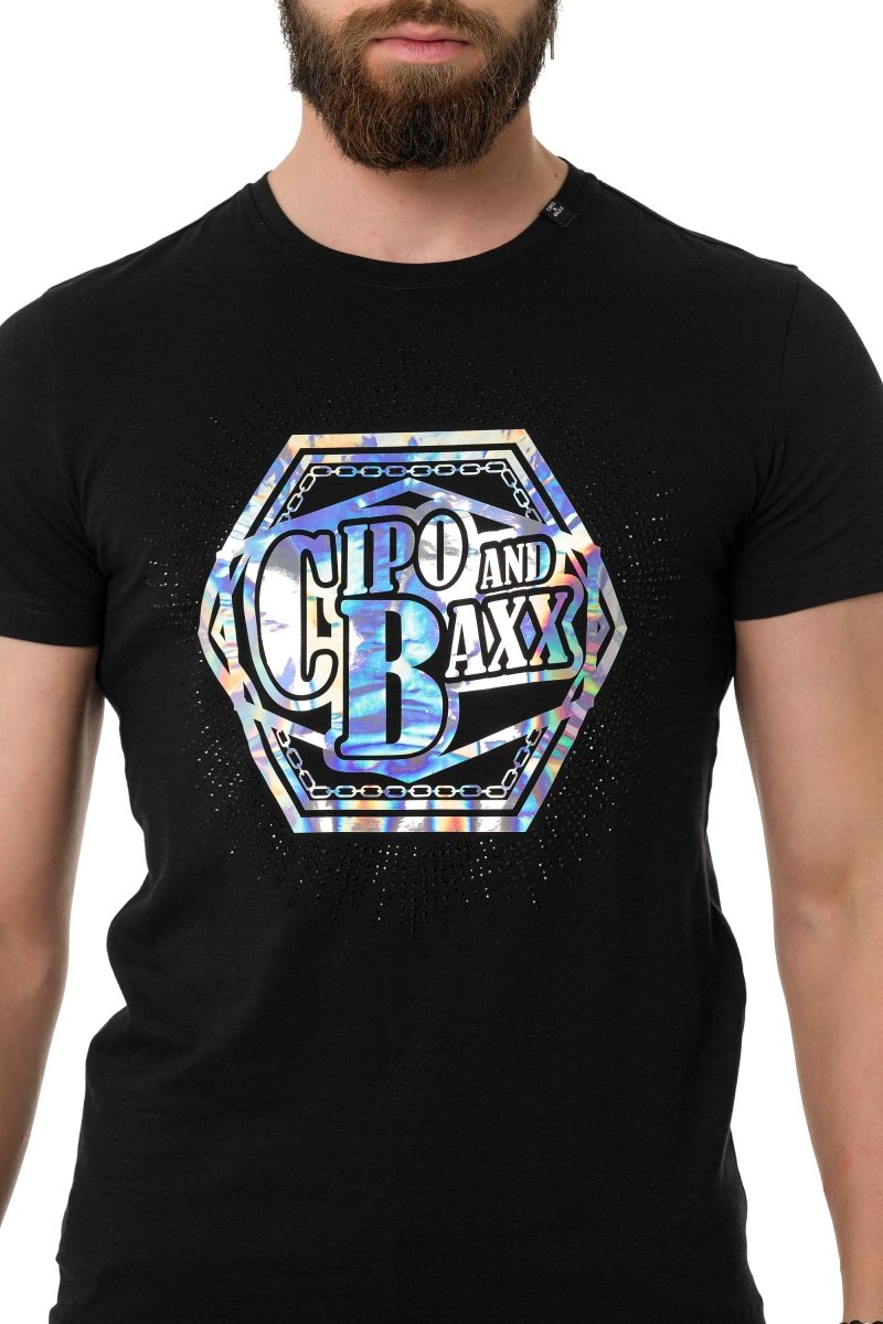 CT720 Men's T-shirt with trendy hologram design prints