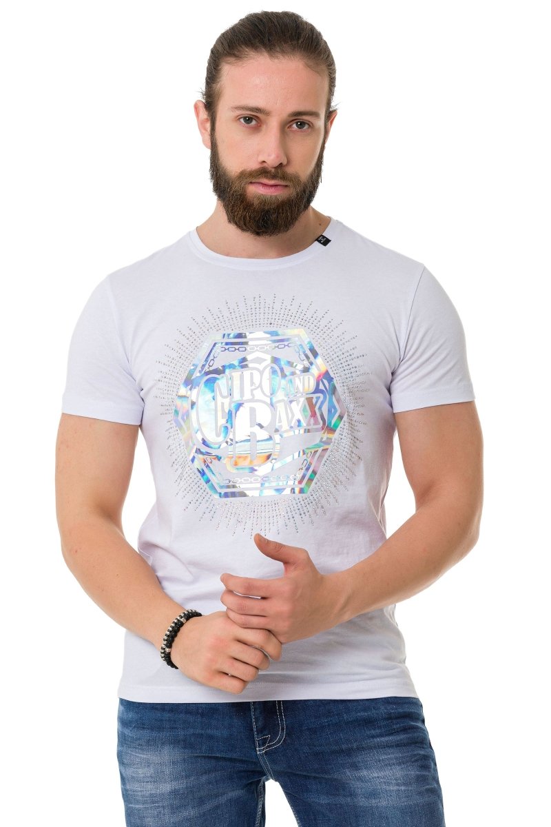 CT720 Men's T-shirt with trendy hologram design prints