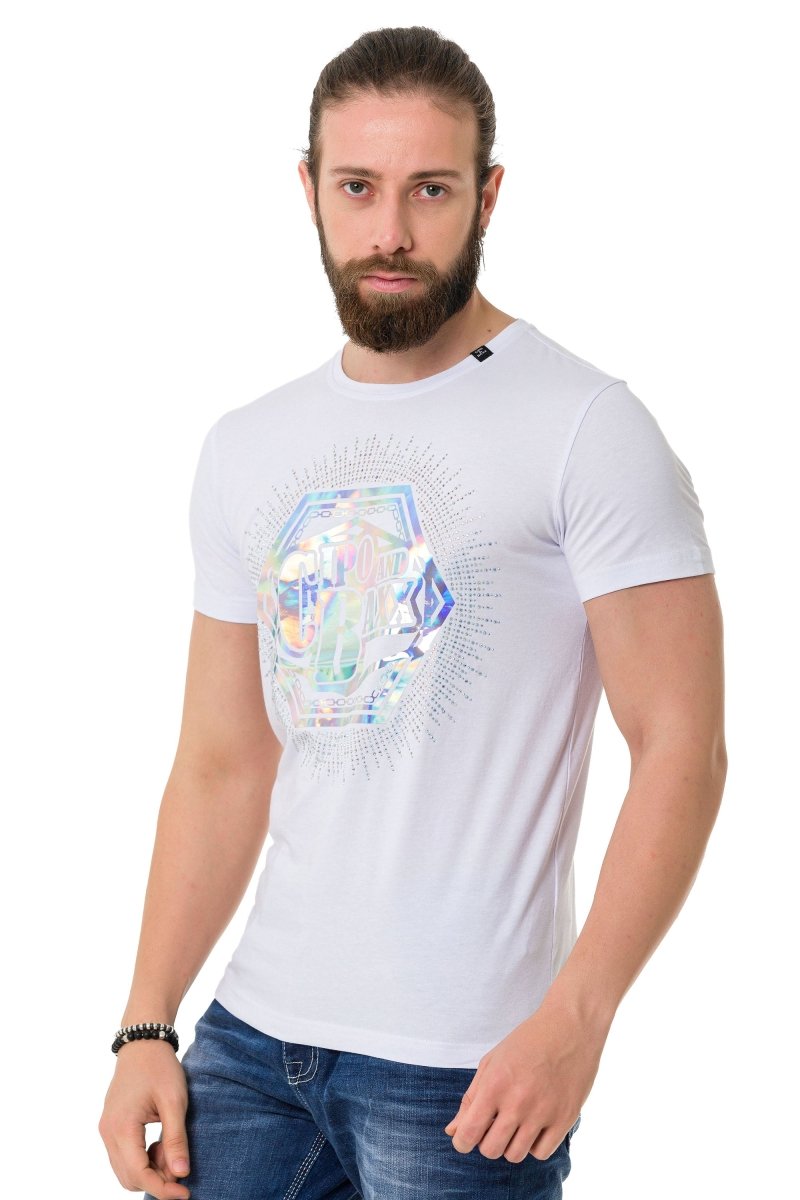 CT720 Men's T-shirt with trendy hologram design prints