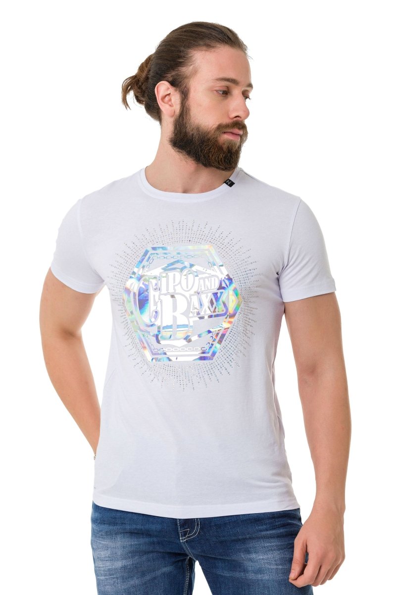 CT720 Men's T-shirt with trendy hologram design prints