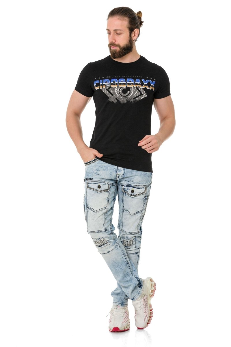 CT721 Men's T-shirt in extravagant look - brand print