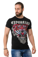 CT729 Men's T-shirt with stylish lion graphic print