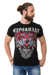 CT729 Men's T-shirt with stylish lion graphic print