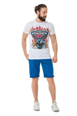 CT730 Men's T-Shirt with stylish flame print brand print
